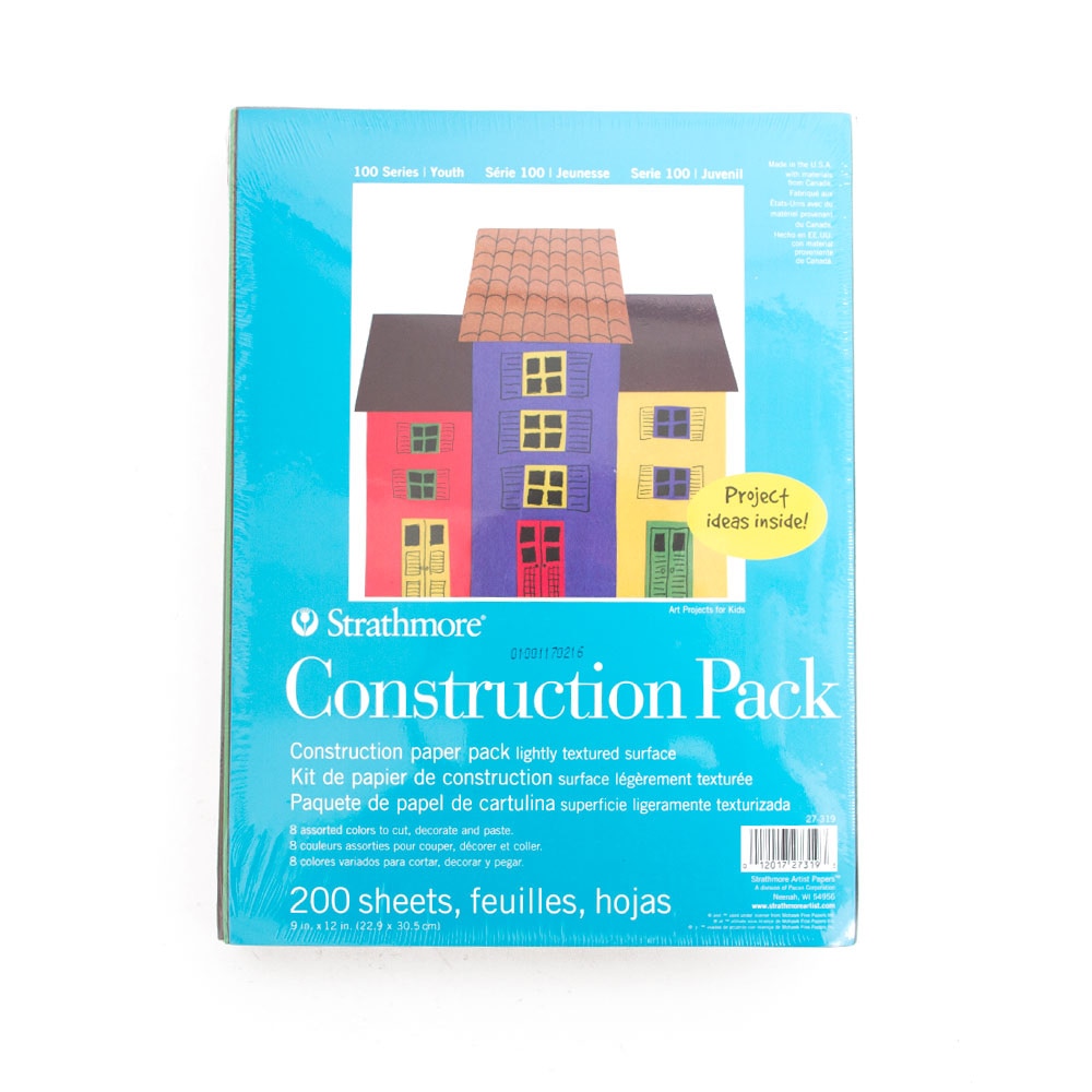 Strathmore, Kids, Sketchbooks & Pads, Art & School, 9"x12", Construction Paper, Pack, 200 sheets, 1724